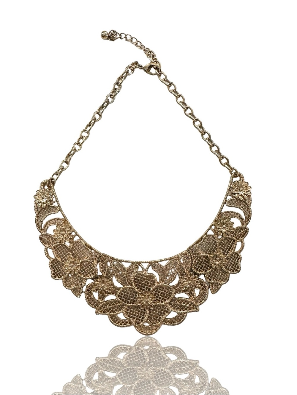 2 for $30 Unique Vintage Gold Floral Lace Bib Necklace